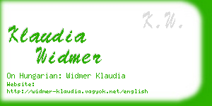 klaudia widmer business card